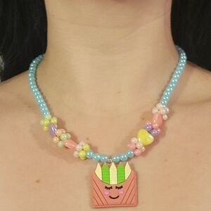 Kids Colorful Beaded Pendant Necklace